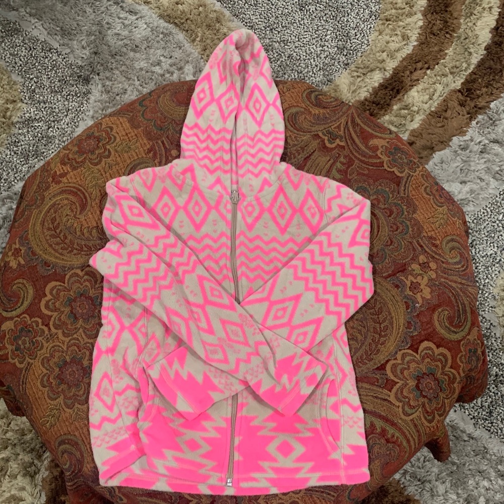 Pink and Tan Zip Up